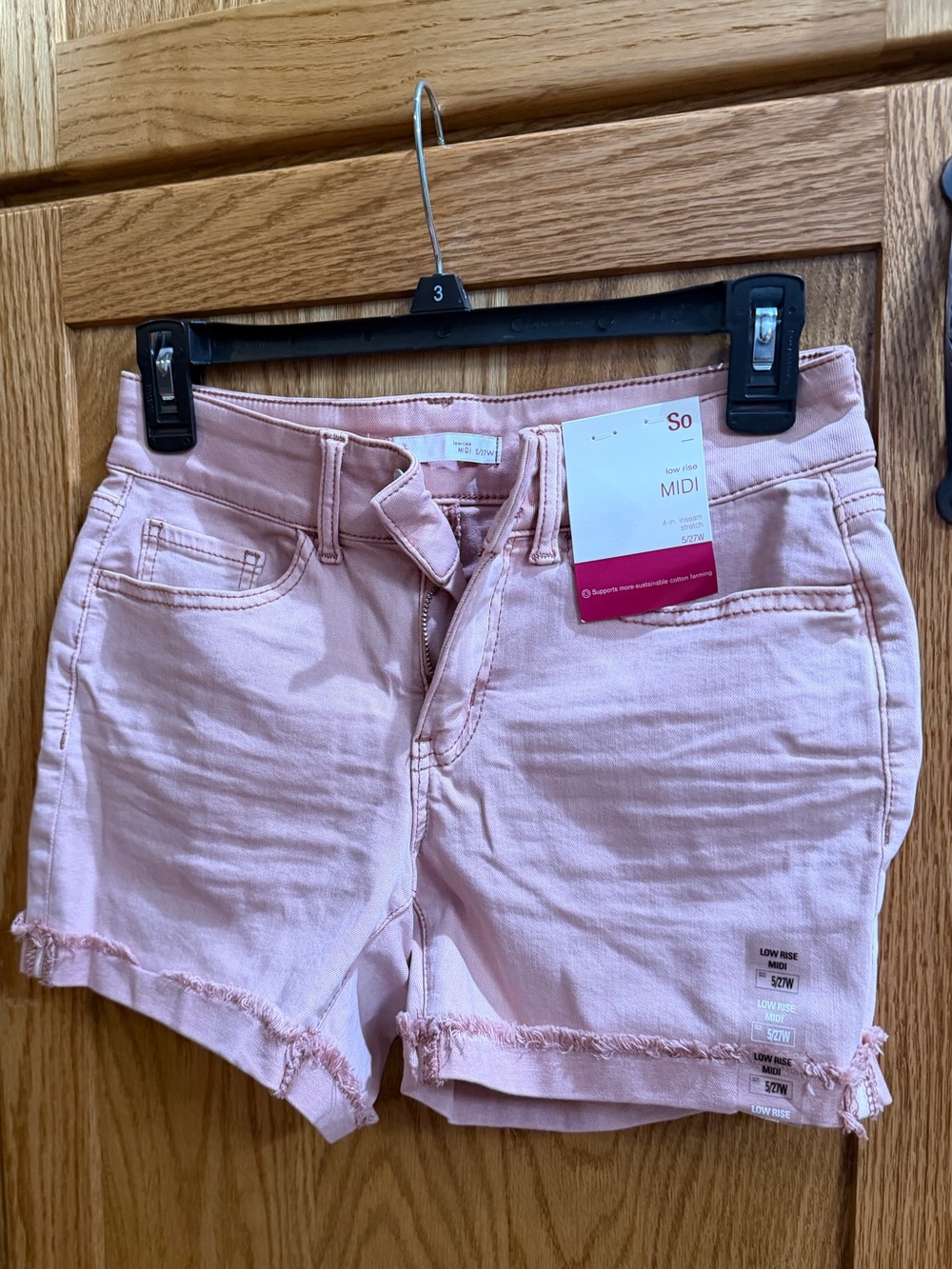 Kohl's Light Pink Midi Jean Shorts